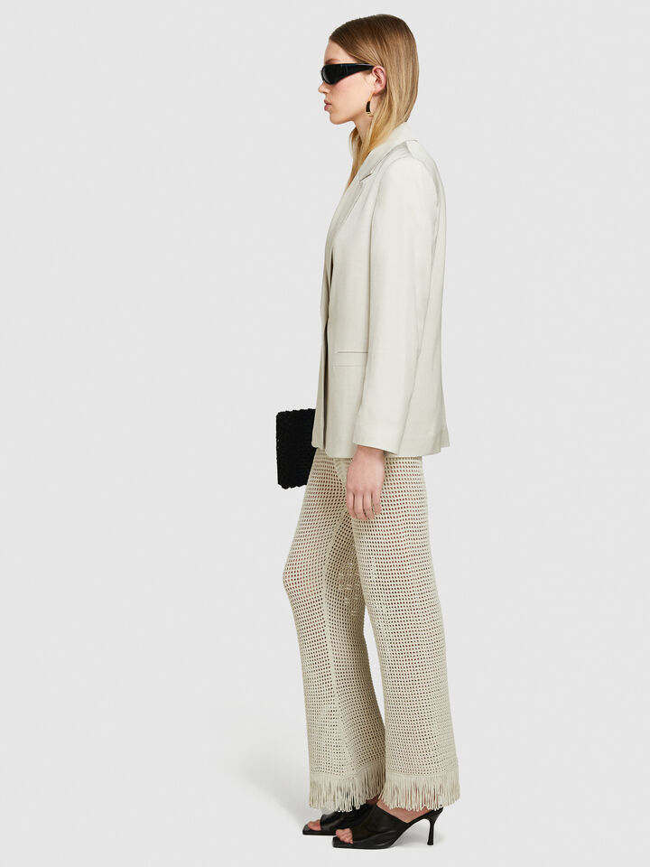 Single-breasted blazer - women's blazers - Beige | Sisley image number 2